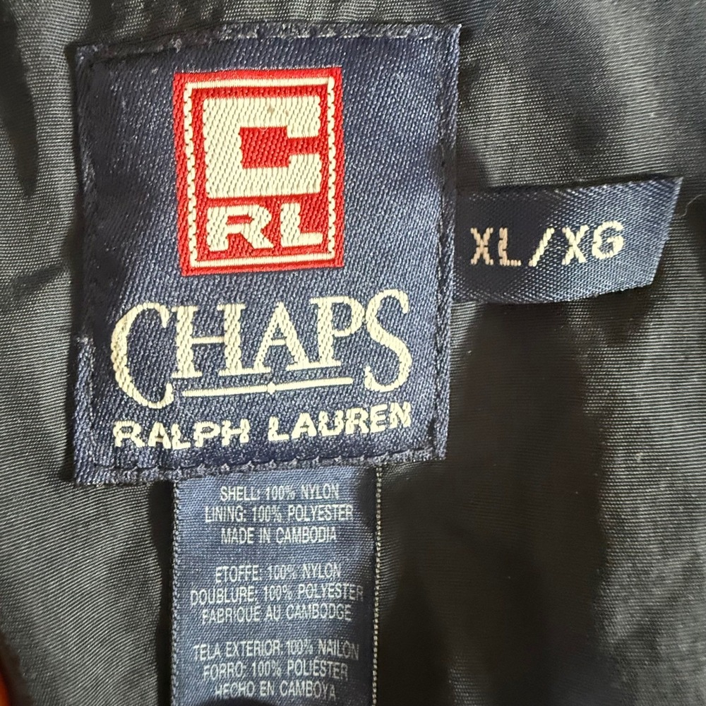 Chaps Ralph Lauren Anorak Mens XL Navy Vintage Nylon Windbreaker Rain Jacket - Picture 7 of 10